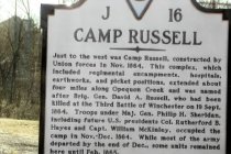 Civil War - Camp Russell highway marker